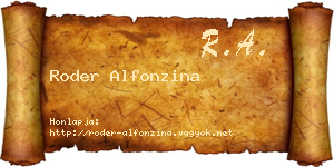 Roder Alfonzina névjegykártya